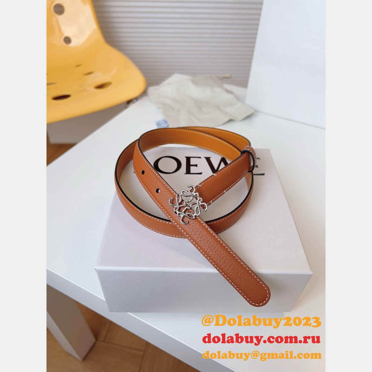 Luxury Inspired Loewe Anagram 2.0cm Width Replicas Belt