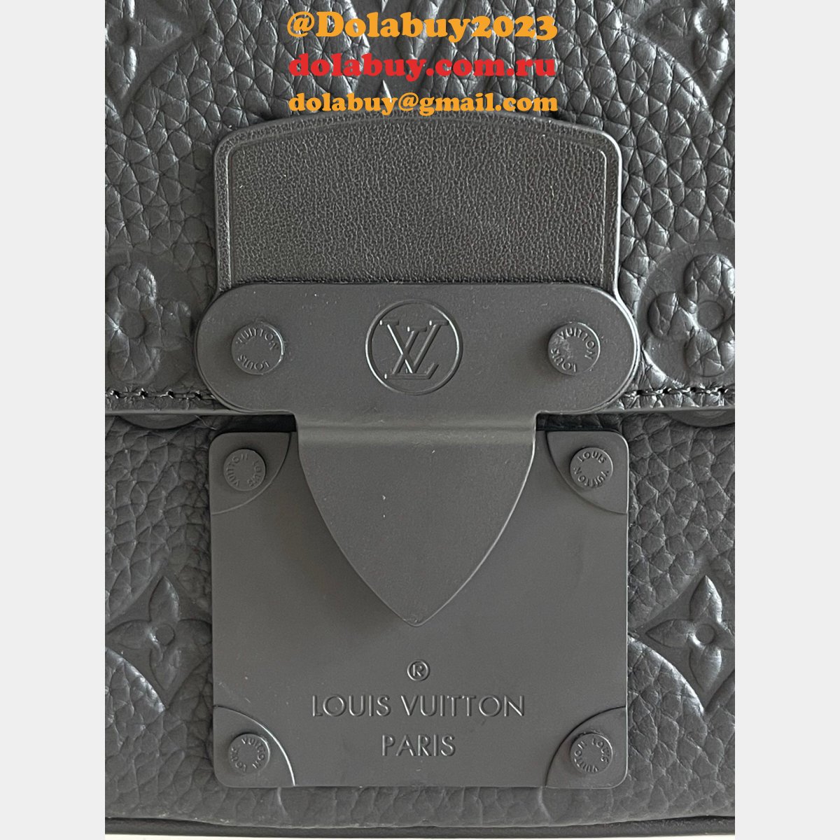 Louis Vuitton Knockoff S Lock Sling Bag Taurillon M58487 Black Bags