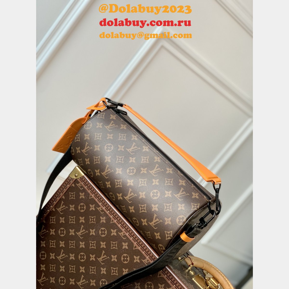 Soft Polochon Louis Vuitton Replica M46691 Monogram Macassar Canvas