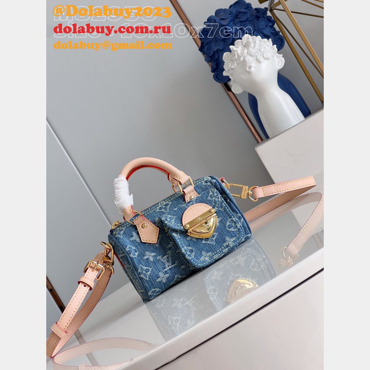 Nano Speedy Louis Vuitton Replicas M82950 Monogram Denim Bag