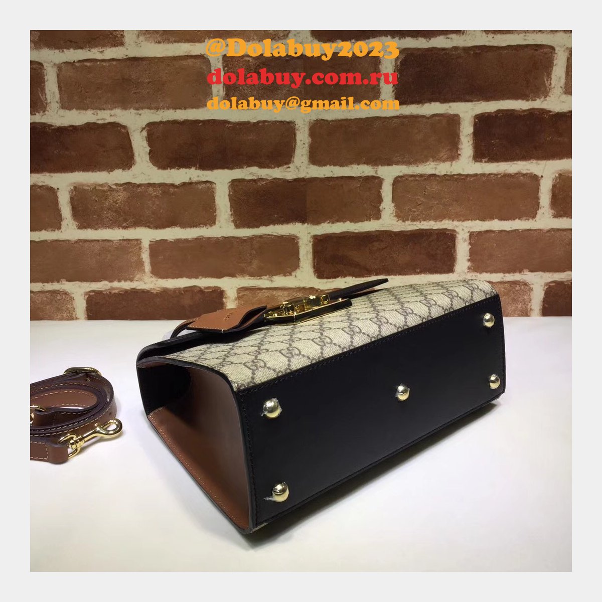 G*u*i replica 453188 gg supreme padlock small top handle bag