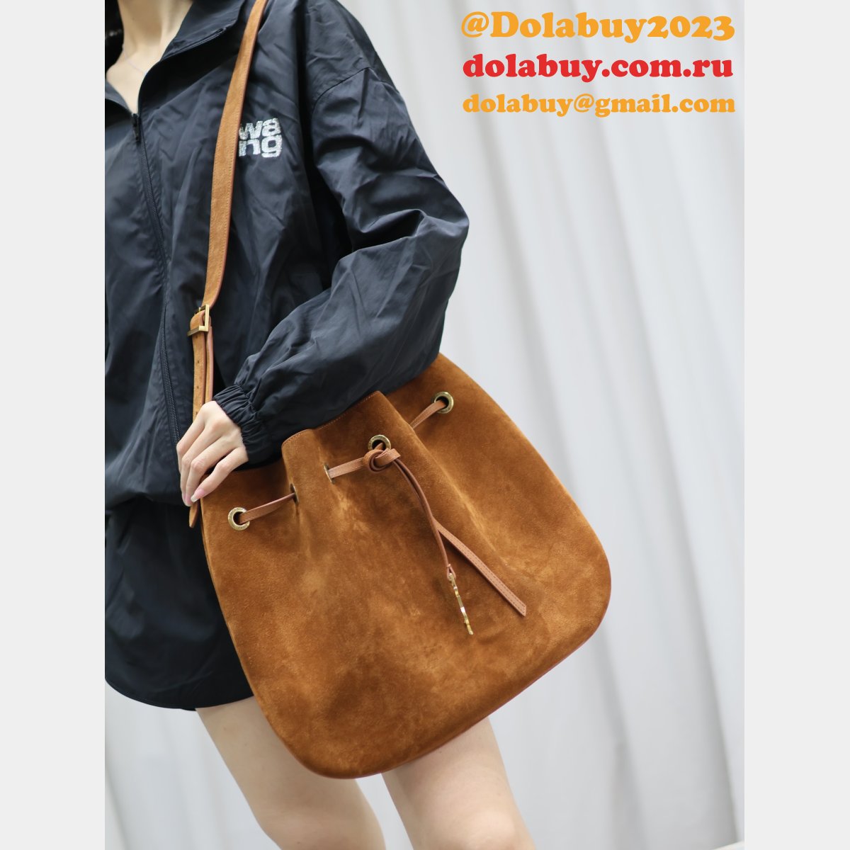 Fashion Designer Prada Flat 697941 suede Hobo bag