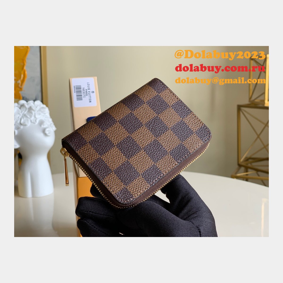 Louis Vuitton Wholesale N63070 Zippy Coin Purse Damier Ebene
