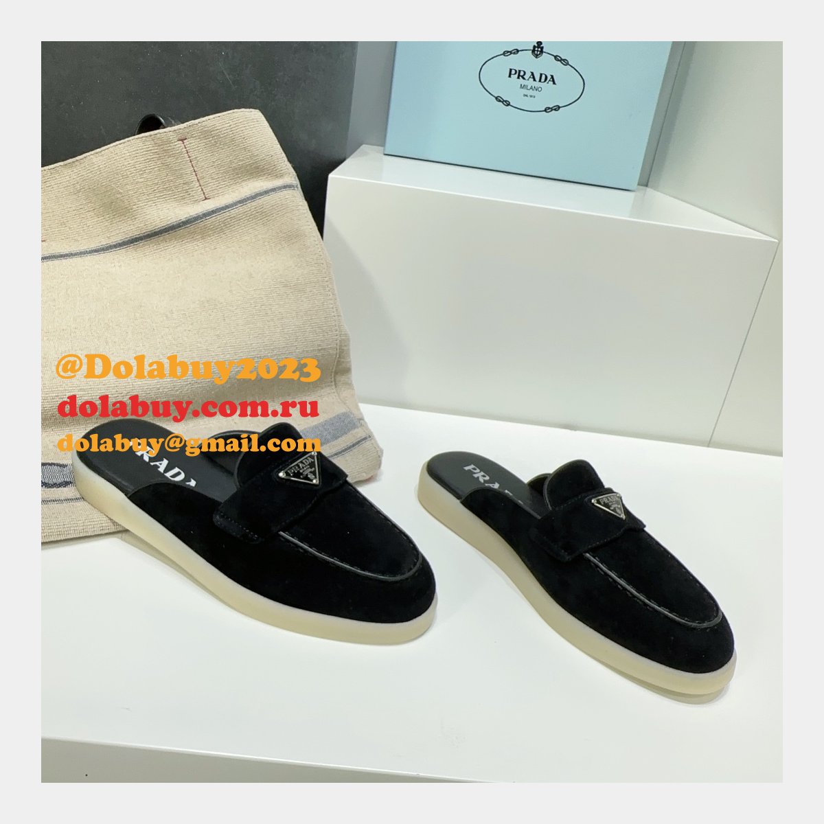 Wholesale Replica Prada 1:1 Designer Saint-Tropez Loafers Shoes