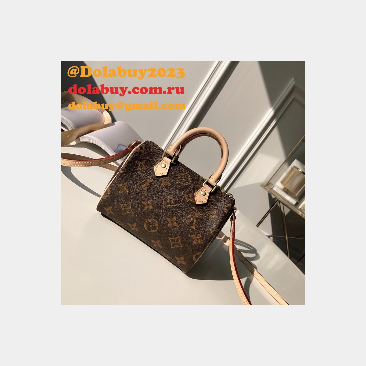 Replica Louis Vuitton Fashion Nano Speedy Monogram M61252 Marron Handbags