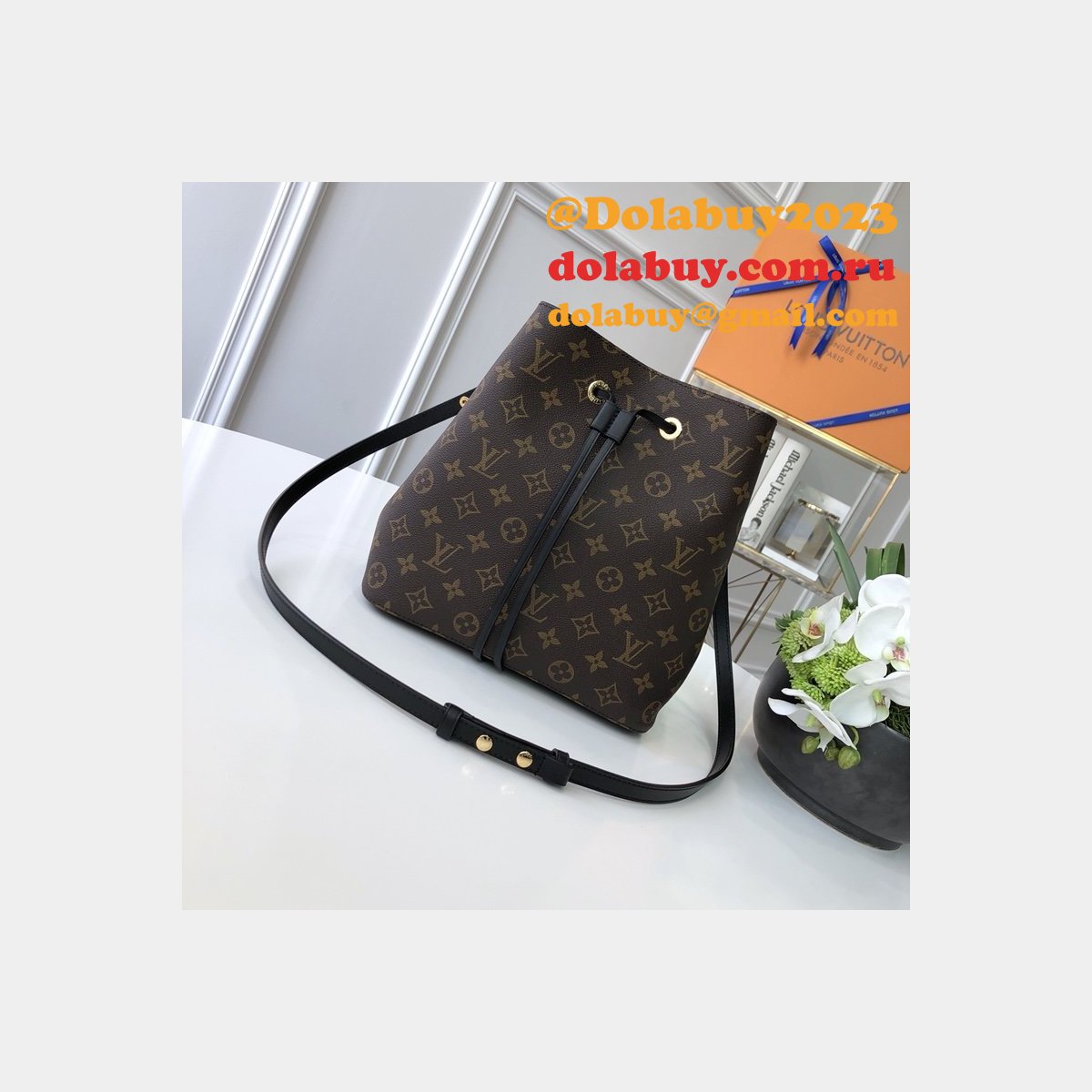 Louis Vuitton Top Quality Monogram Canvas Leather Handbag Neonoe M44020