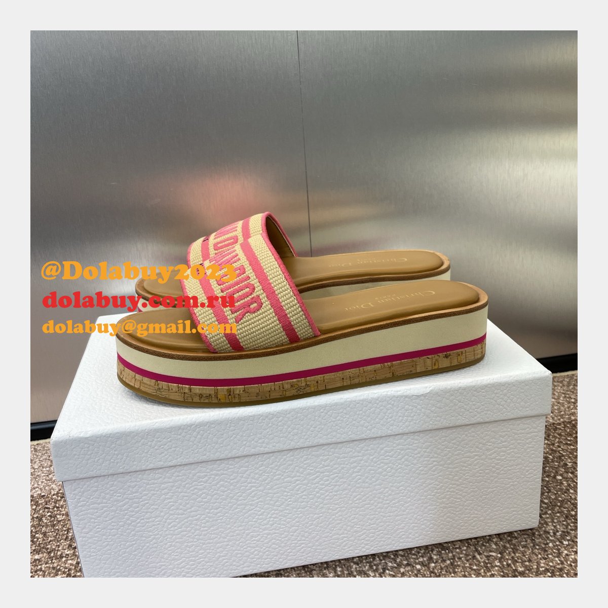 Designer Dior Dway Platform Slide