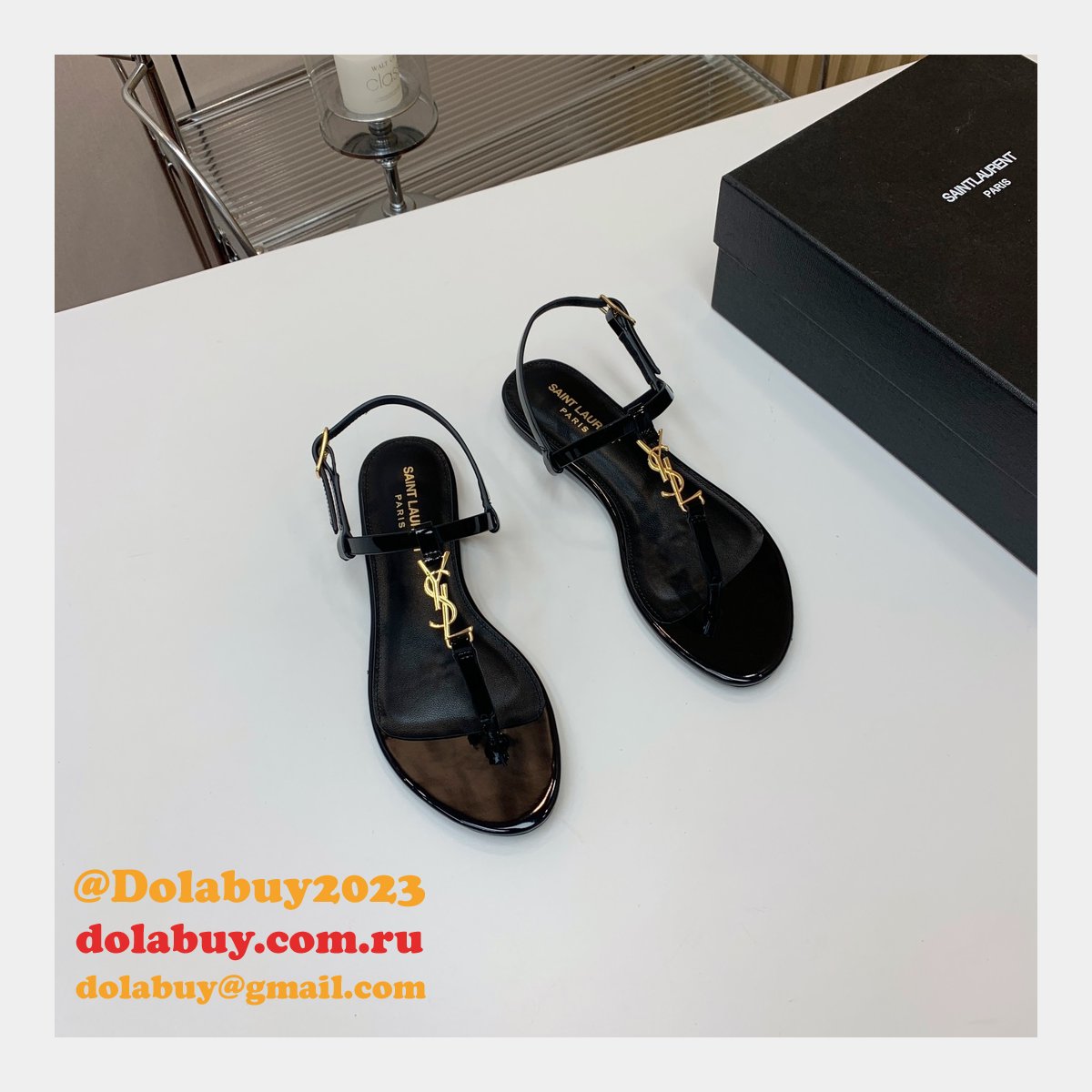 Top Quality SAINT LAURENT flat sandals