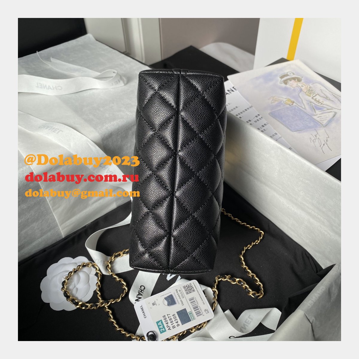 Duplicate Shop Knockoff AP4066 Black/White Shoulder Bags