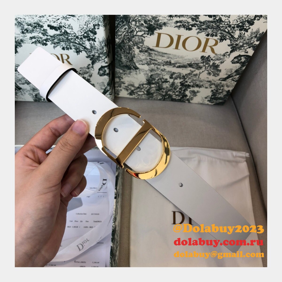 UK Top Quality Christian Dior 3.5CM Multi-color Belts