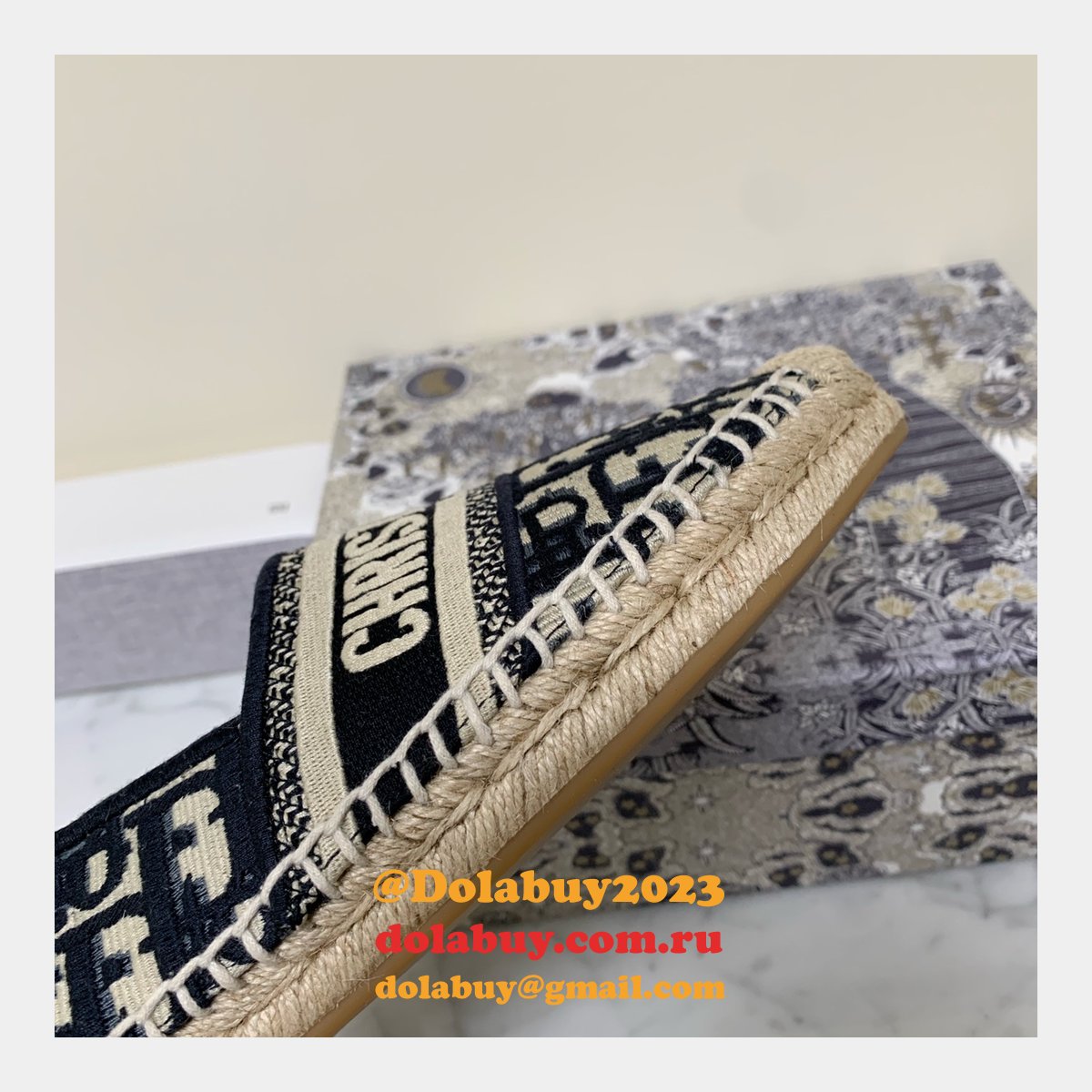 Dior Buy High Quality Monogram Embroidered Fisherman Replica Shoes