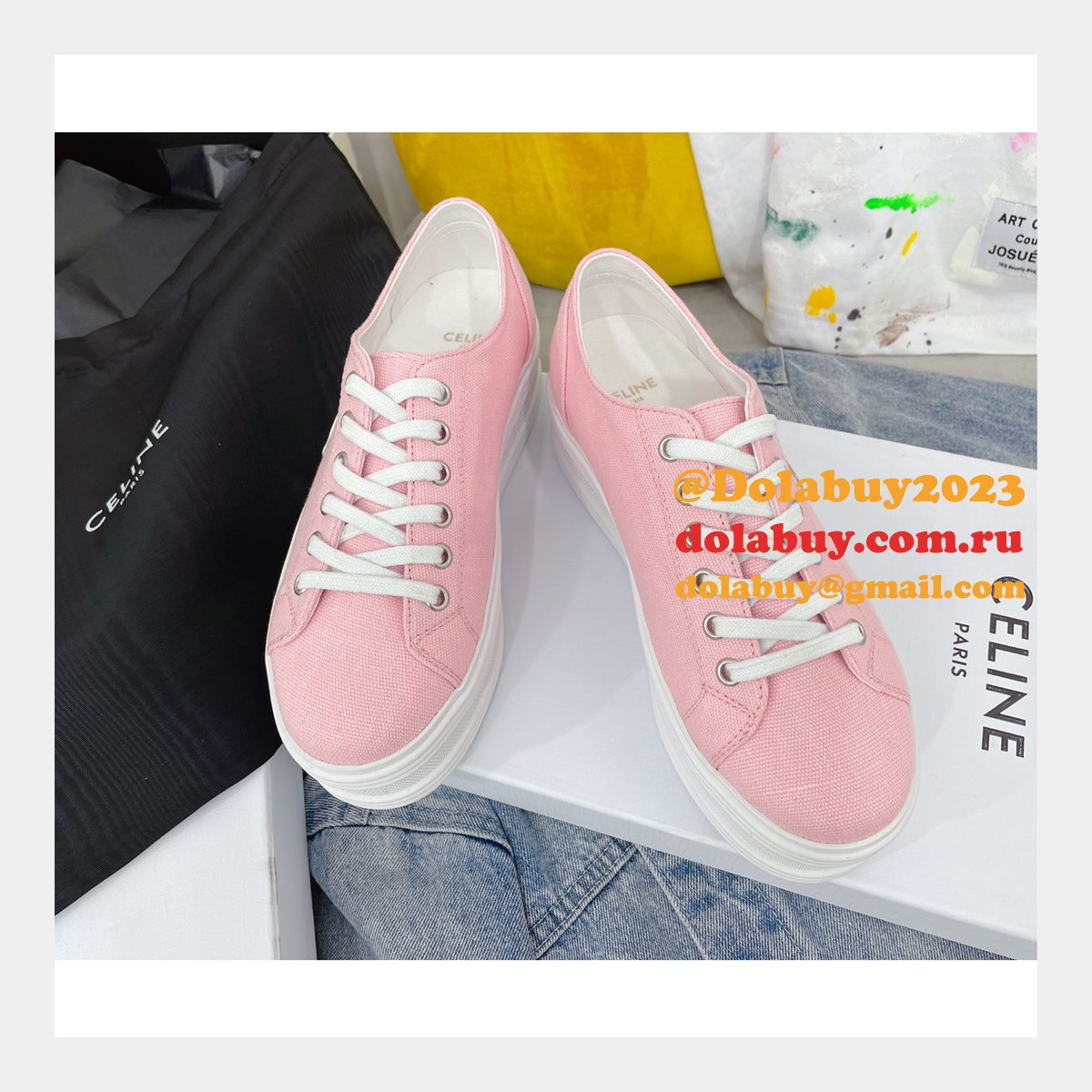 Buy 2022 Replica Celine Platform Canvas Shoes Online