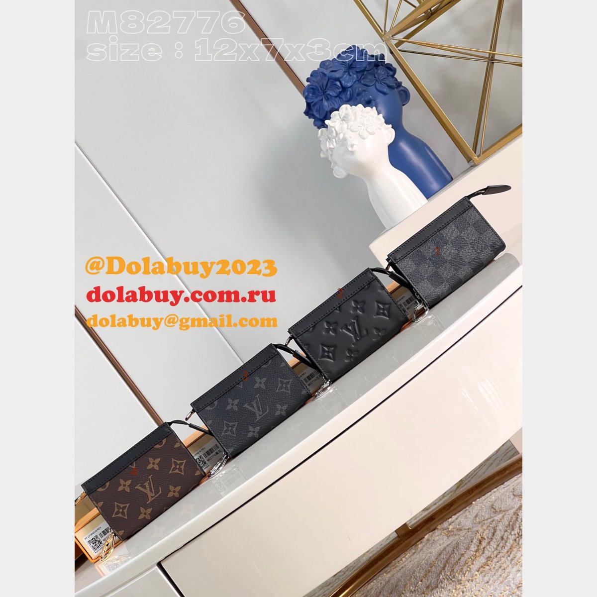 Key Pouch Voyage Monogram Eclipse M82776 Louis Vuitton Replica Bag