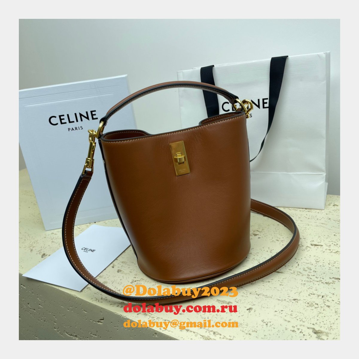 UK Celine Perfect Fake Quality Teen Bucket Triomphe Bag