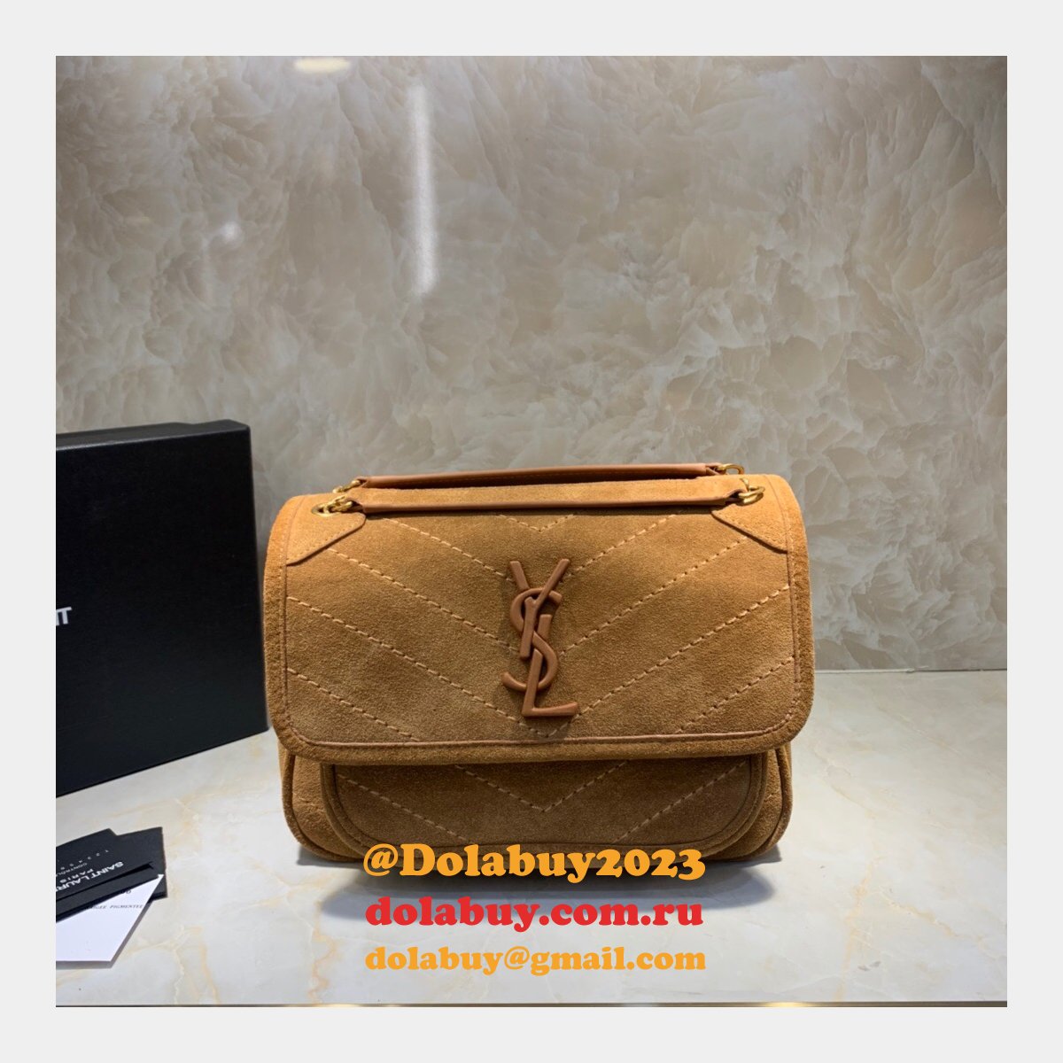Ysl Saint Laurent niki mini Top Quality 22cm Brown Bag