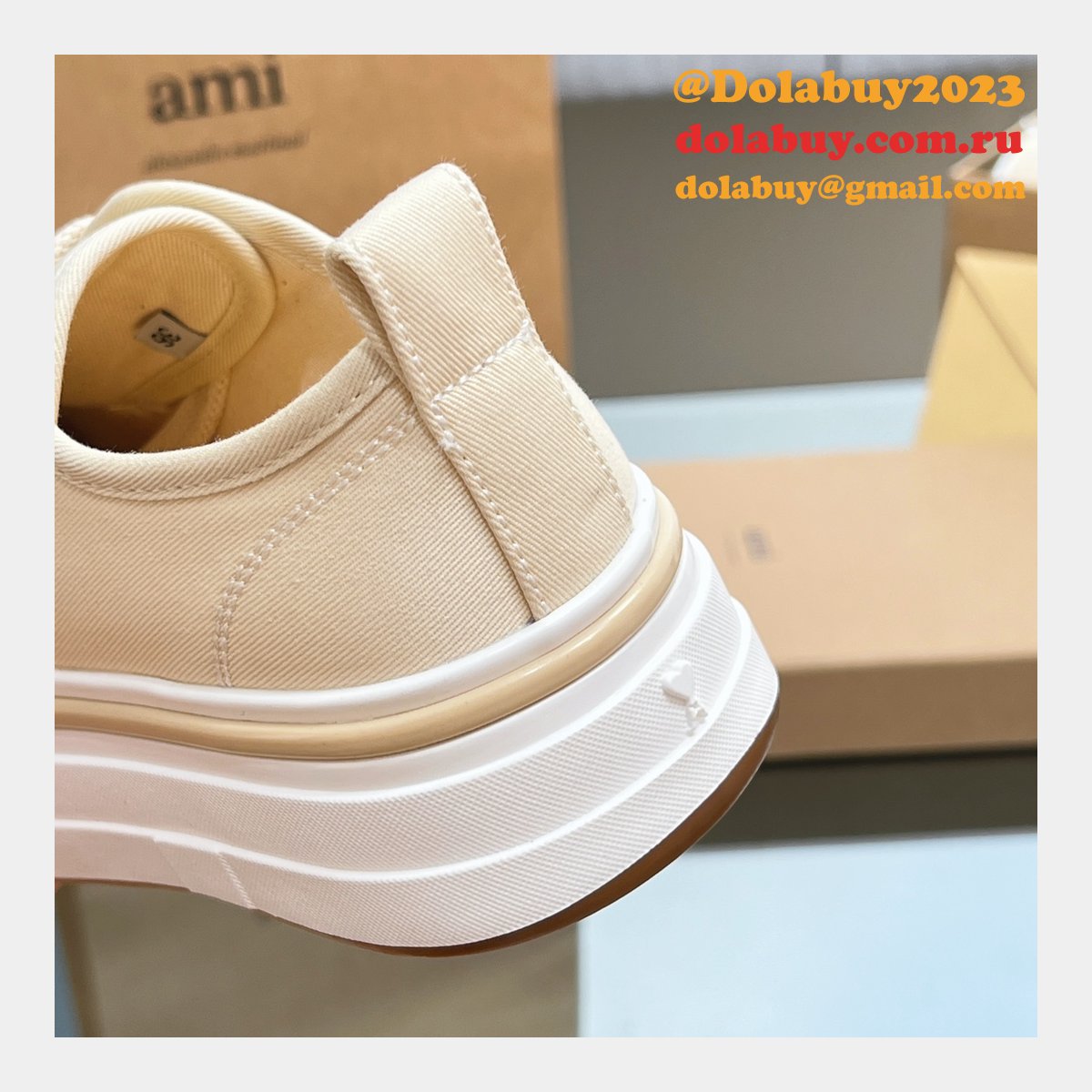 Ami Paris High Quality Platform Tpu Canvas Replica Shoes