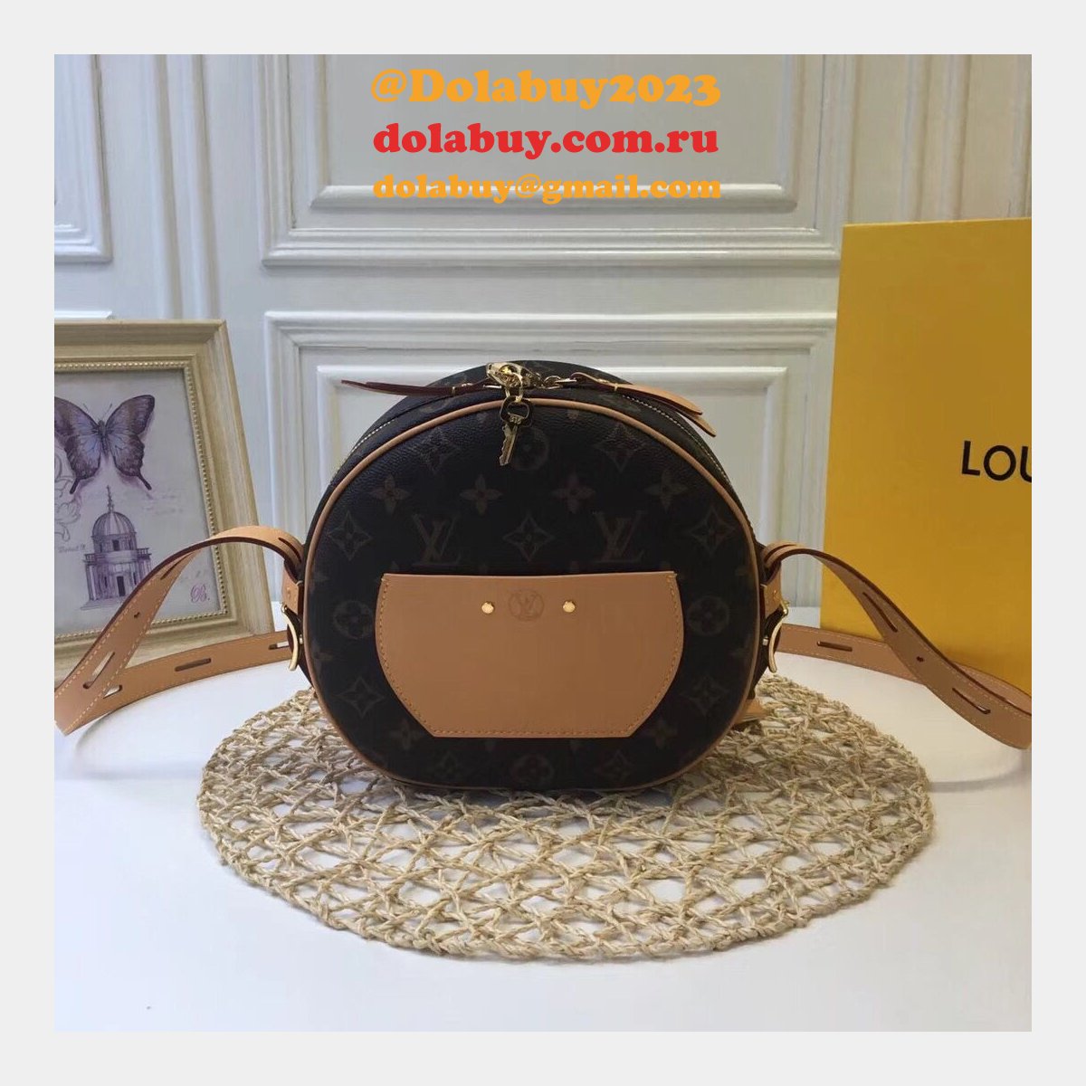 Designer Louis Vuitton Boite Chapeau Souple MM Monogram M52294 Brown