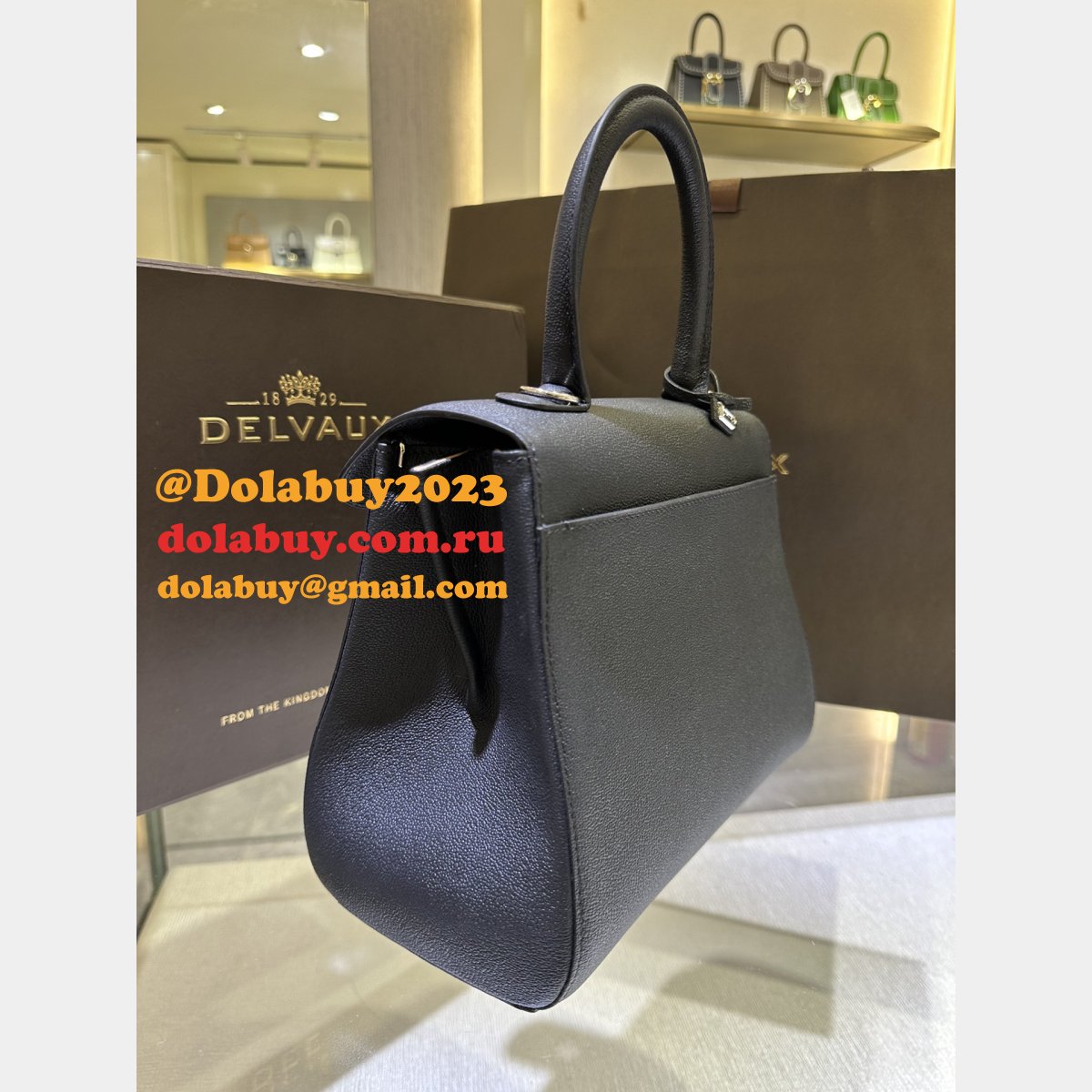 High Quality Black 99125066 Brillant RodéoCalf Delvaux Replica Bag