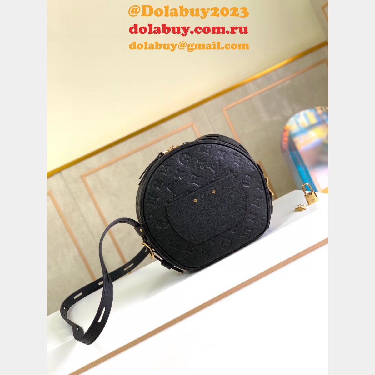 Louis Vuitton Designer Boite Chapeau Souple MM Monogram M45167 Noie Leather