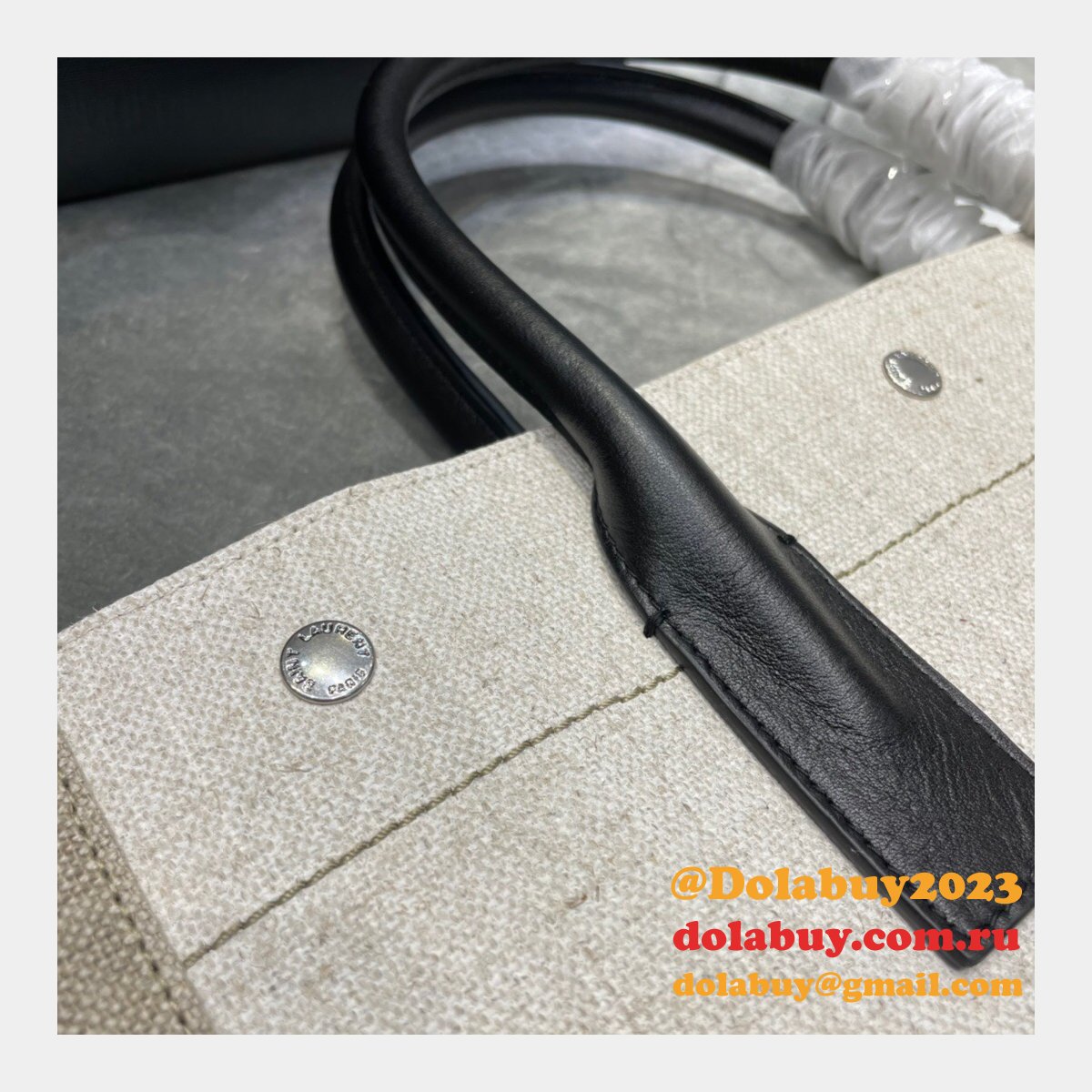 Replica YSl Designer Rive Gauche Shopping 631682 Bag In Linen and Cotton Handbags