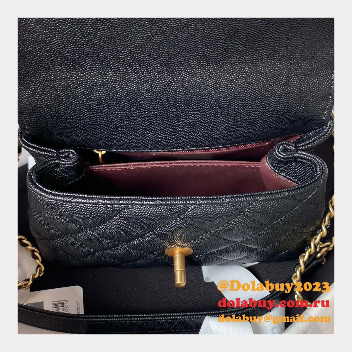 Replica Handle Matelasse 2Way AS2215 Shoulder Bag CAVIAR 19CM