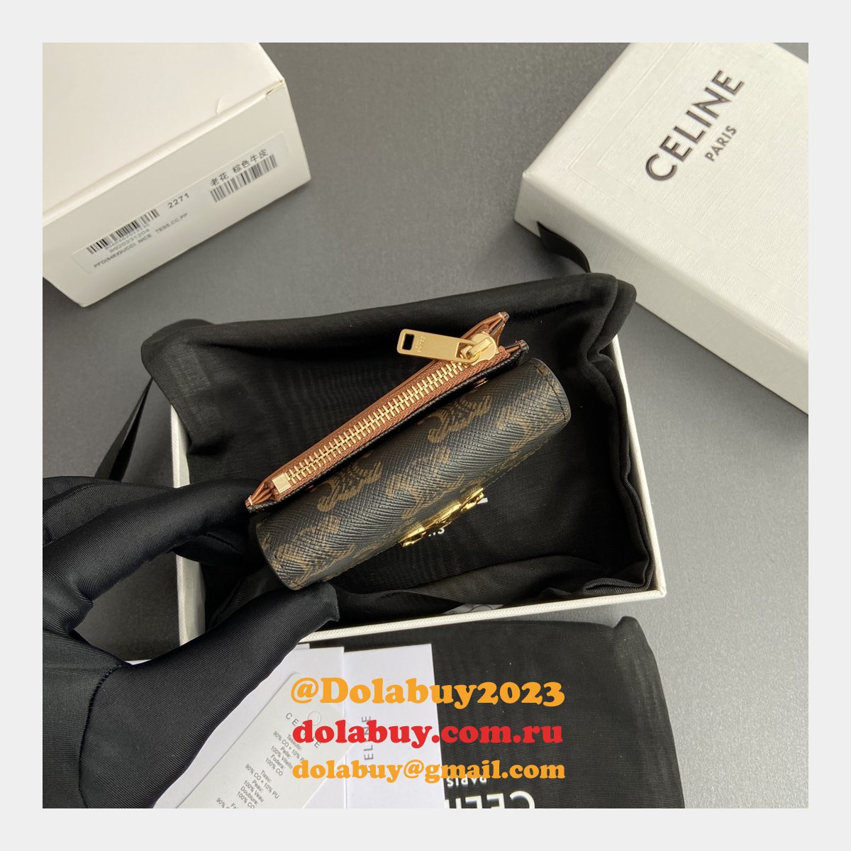 High Quality Fashion CELINE TRIOMPHE short wallet