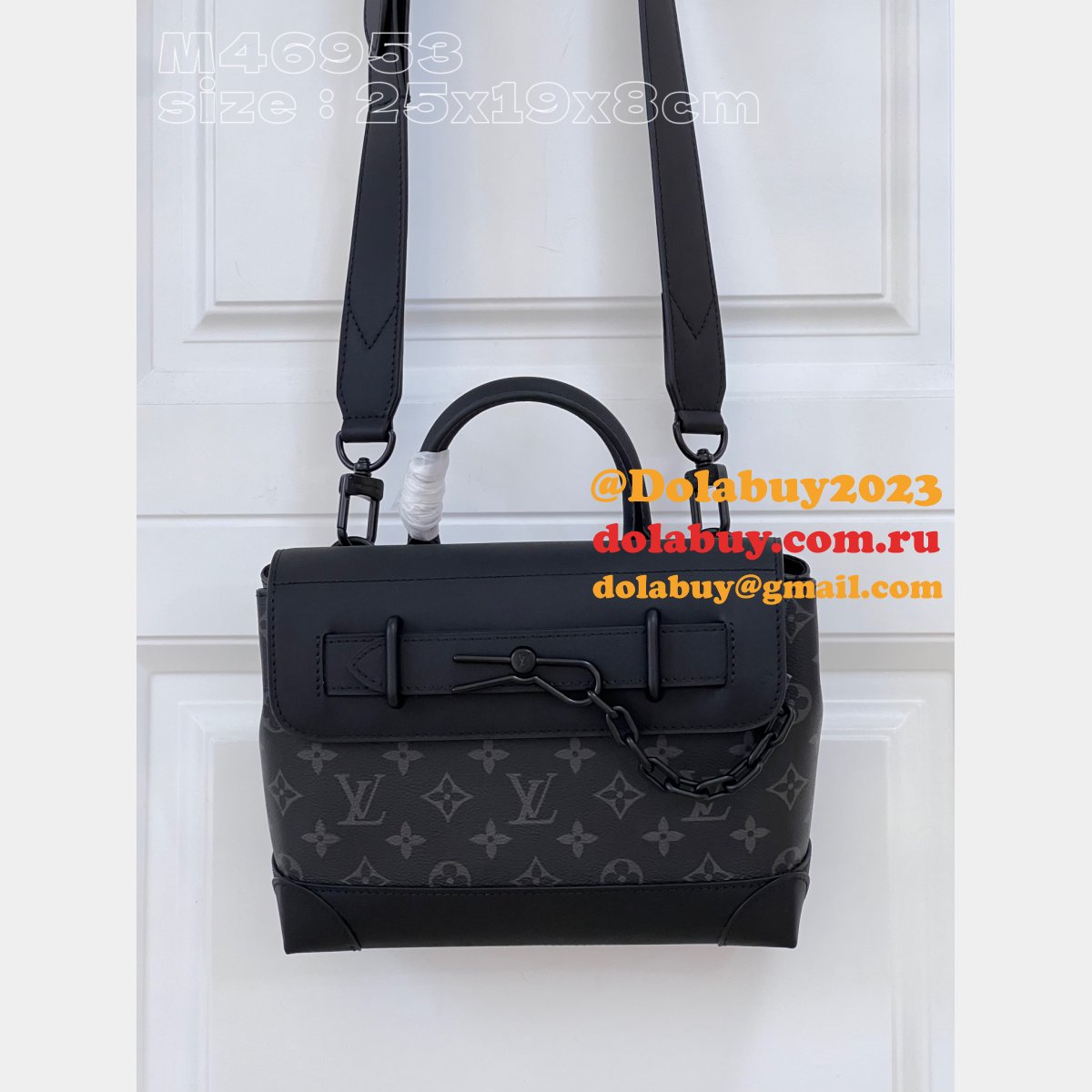 Steamer PM Monogram Eclipse Canvas M46953/ M24436 Louis Vuitton Replicas Men Bags