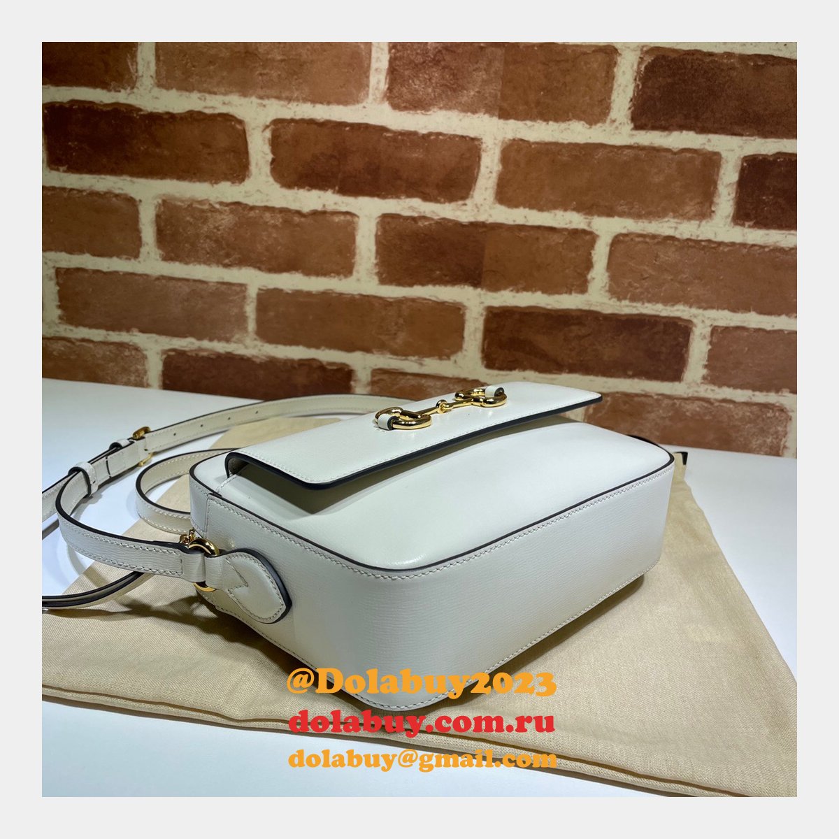 G*u*i horsebit 1955 small shoulder 645454 black army green white bag