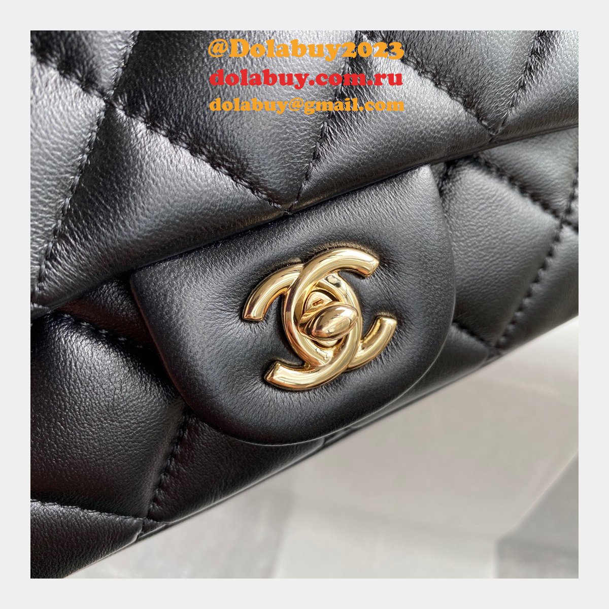 CC Replica Pearl CF Classic Flap 18cm Black/White Bags