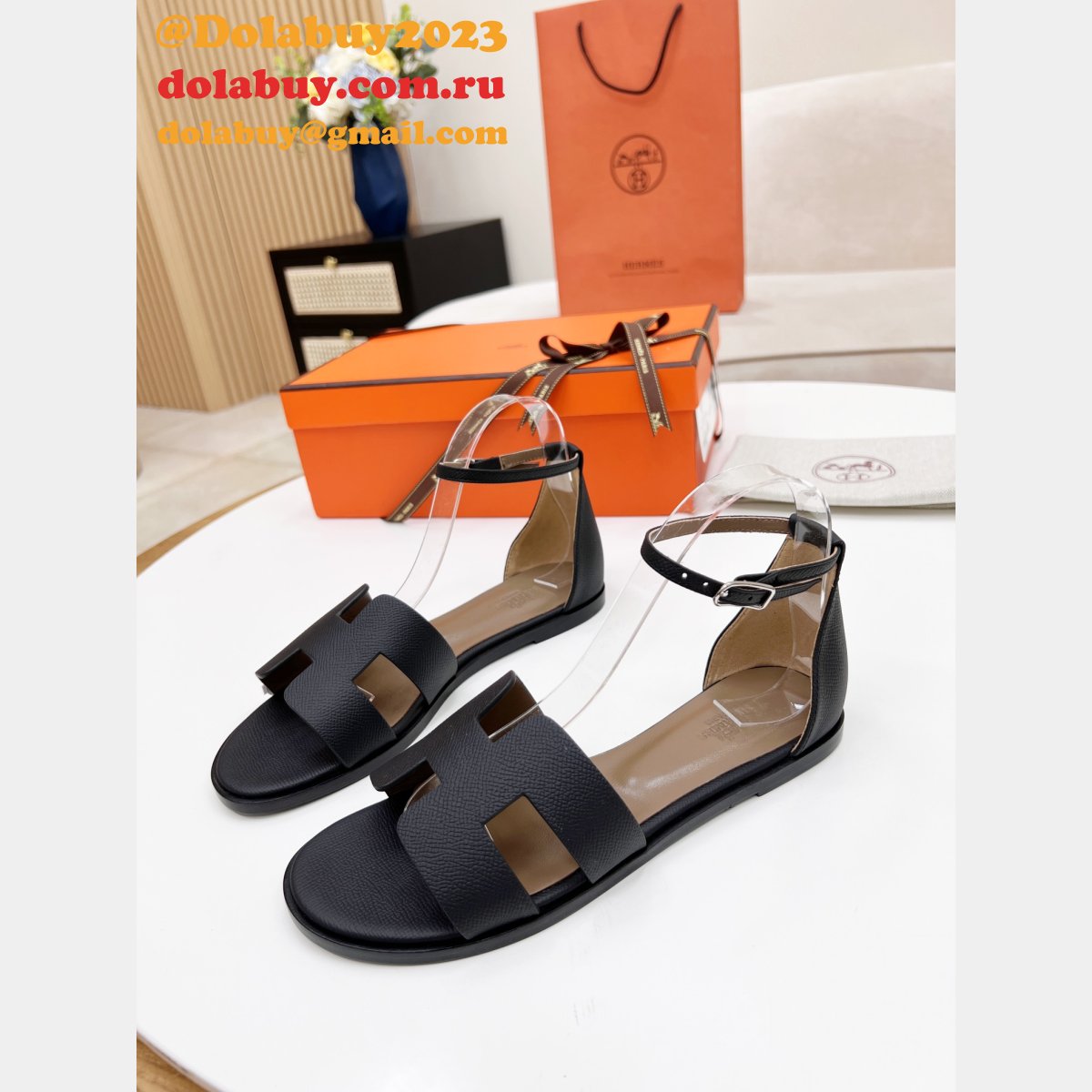 BEST HERMES SANTORINI EPSOM SANDALS 2024