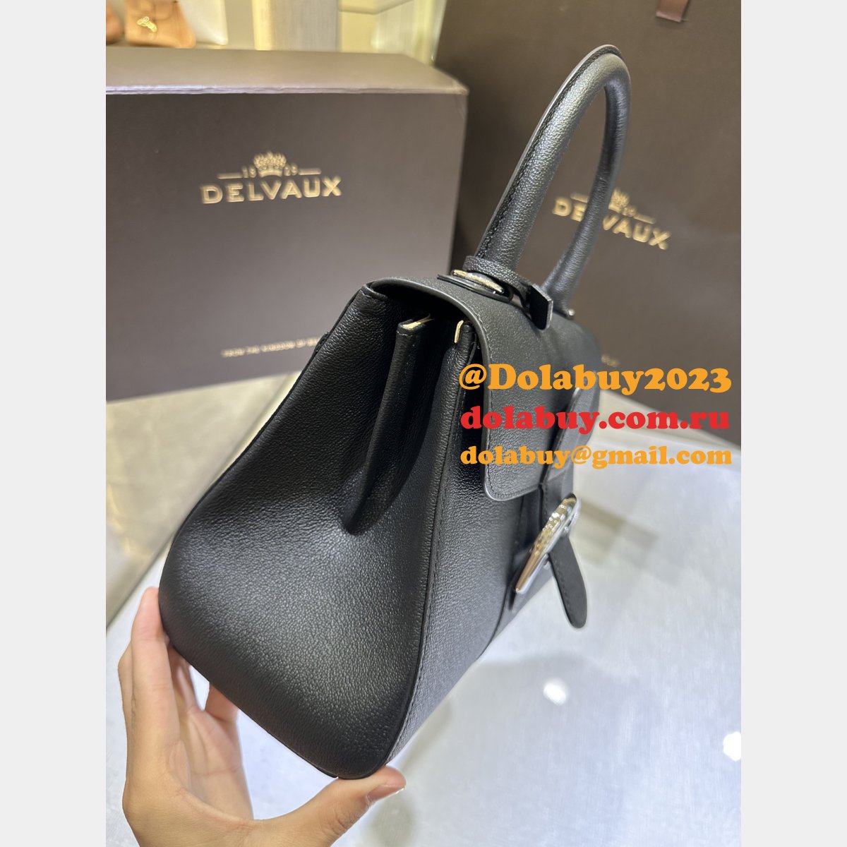 High Quality Black 99125066 Brillant RodéoCalf Delvaux Replica Bag