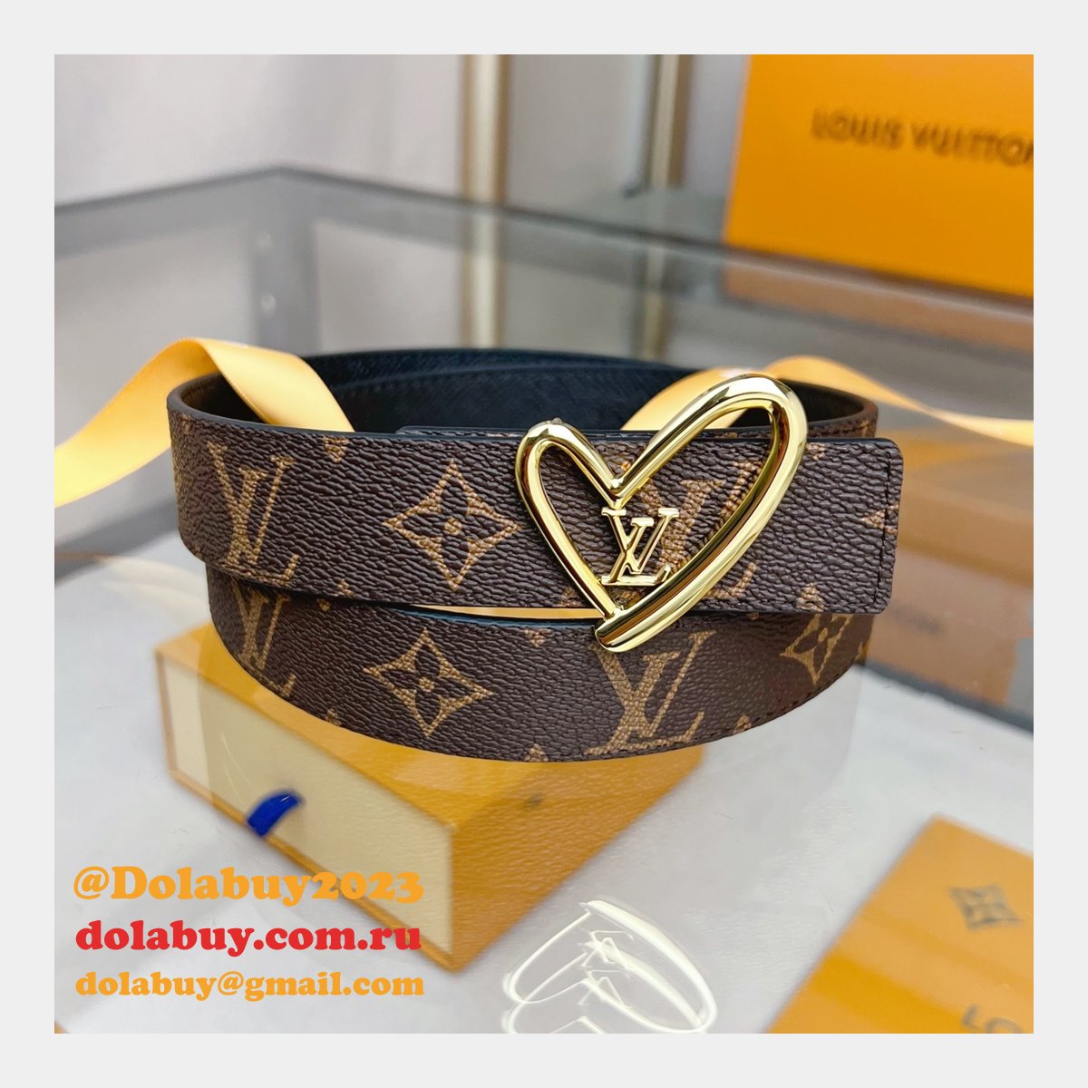 Fashion LV Limited Edition Reversible Belt 30MM Fall In Love
