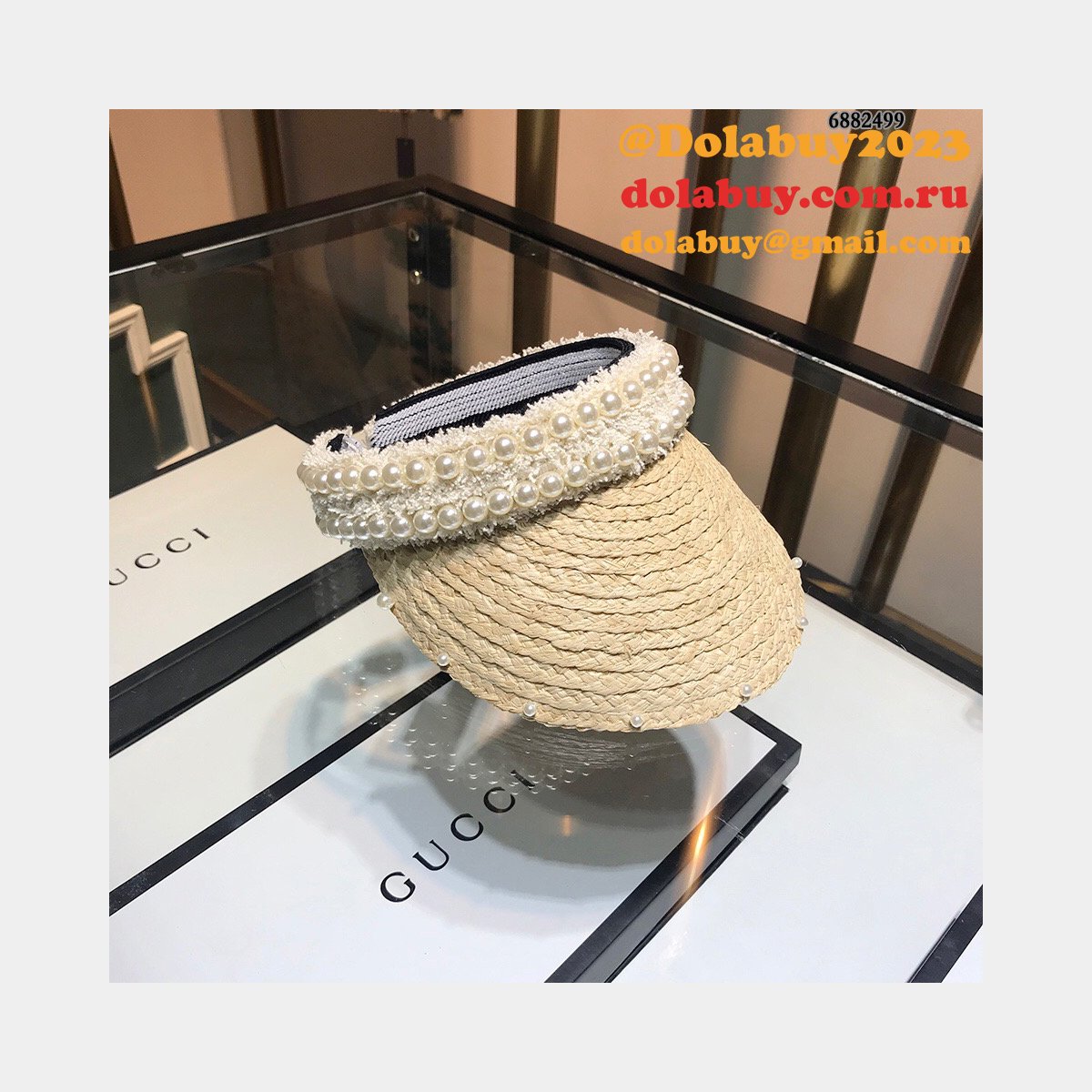 Best Christian Dior Natural raffia splicing sun Empty top hat