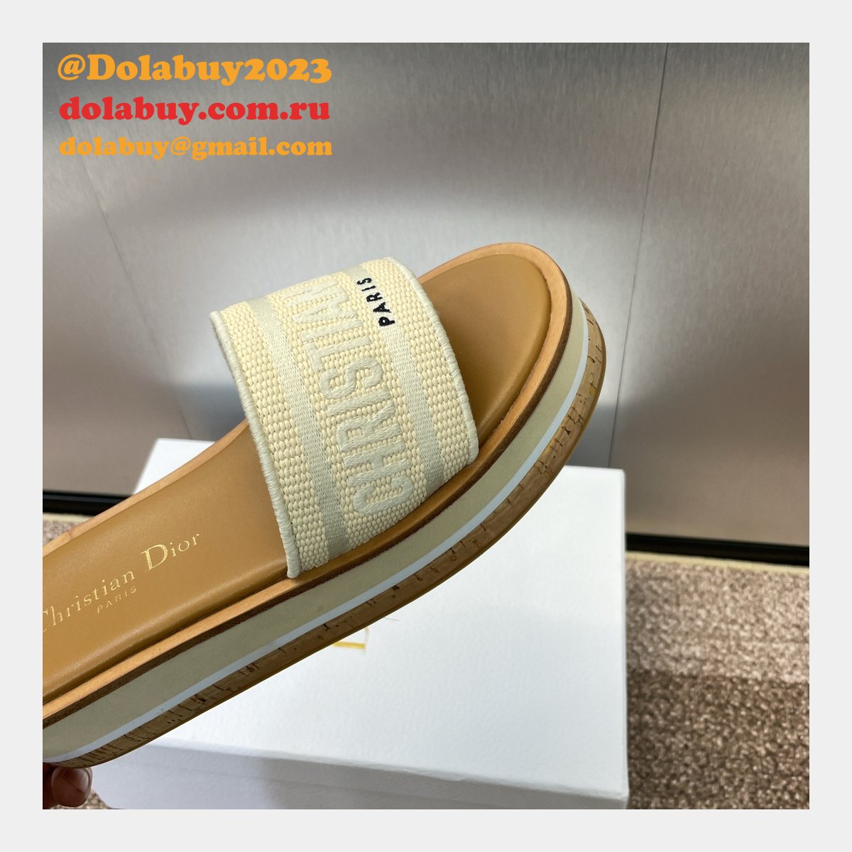 Designer Dior Dway Platform Slide