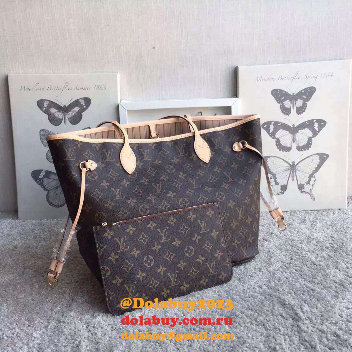 Best Louis Vuitton Wholesale Neverfull Monogram MM  APRICOT M50366 Bag
