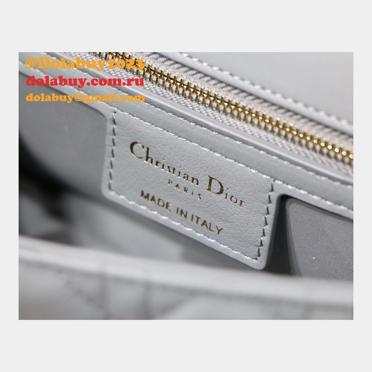 Cheap Dior Caro Bag Black Soft Cannage Calfskin Gray