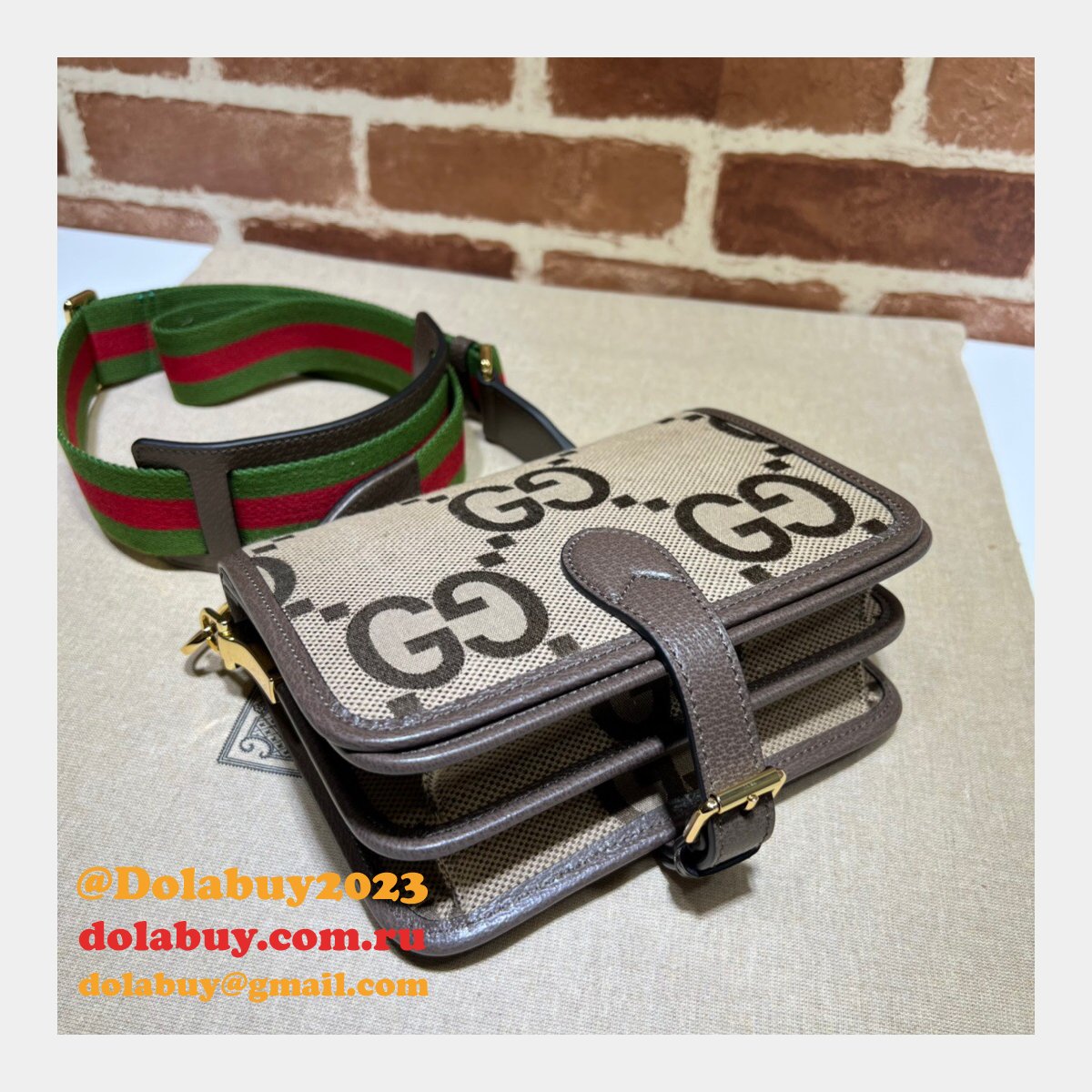 G*u*i high quality replica jumbo gg canvas shoulder 699438 bag