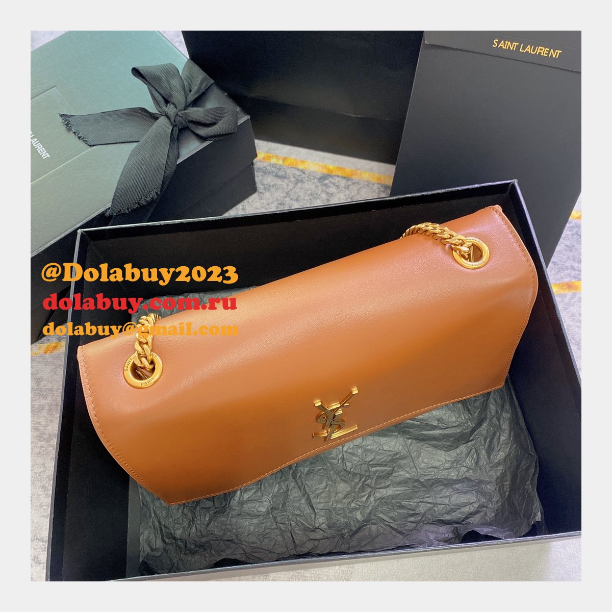 Fashion SAINT LAURENT KATE REVERSIBLE MEDIUM BAG 553804