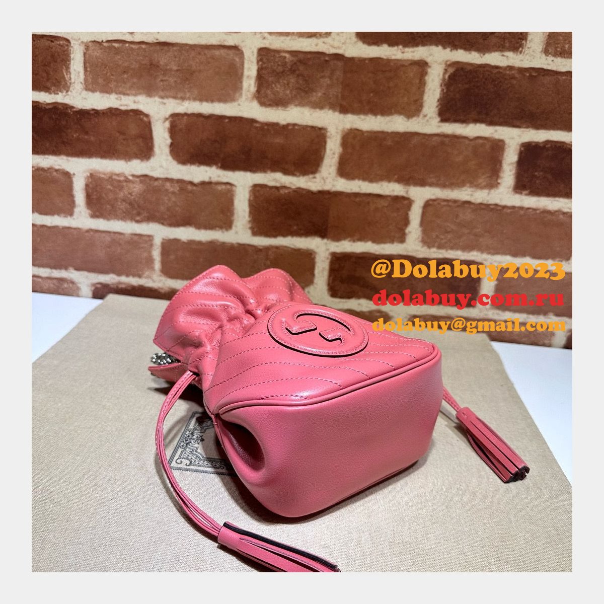 top quality G*u*i blondie mini backet bag 760313 replica