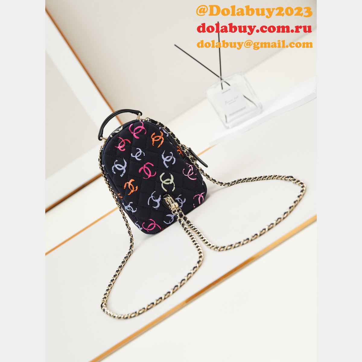 Fashion 24Cmini caviar leather women backpack AP3753