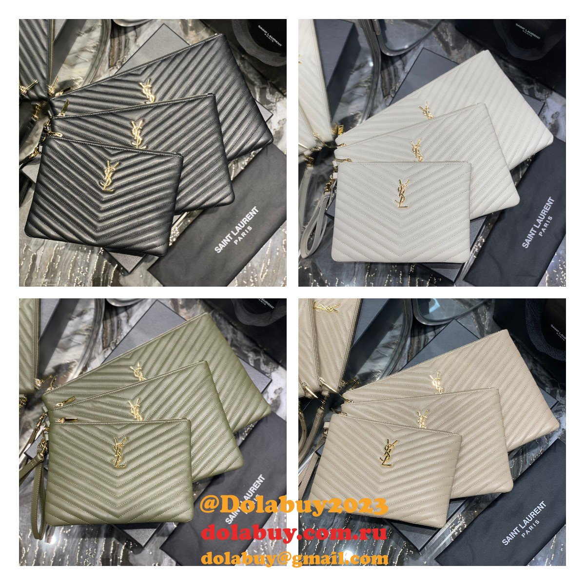Buy Replica YSL Bags 379039/413444/440222 Clutchs Monogram A5 Pouch Online