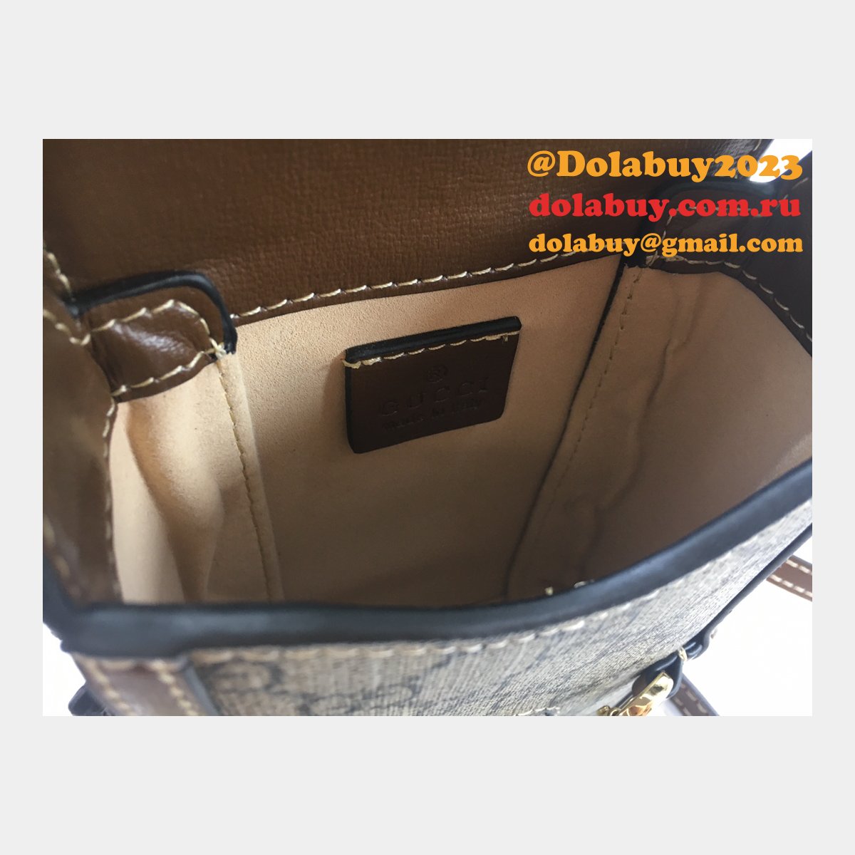 replica G*u*i brown G*u*i horsebit 1955 mini 625615 bag