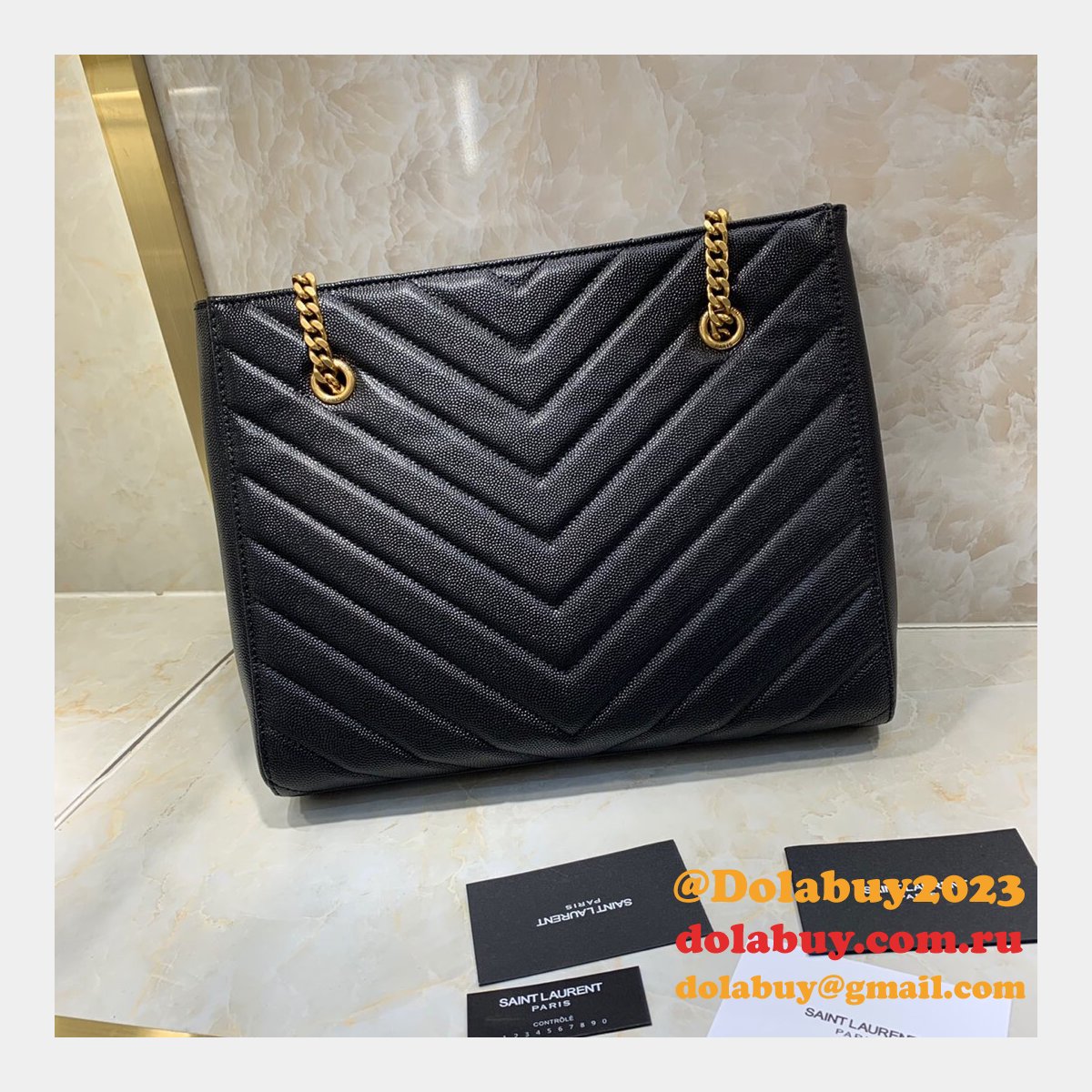 Shop Ysl Replica Saint Laurent Red and Black