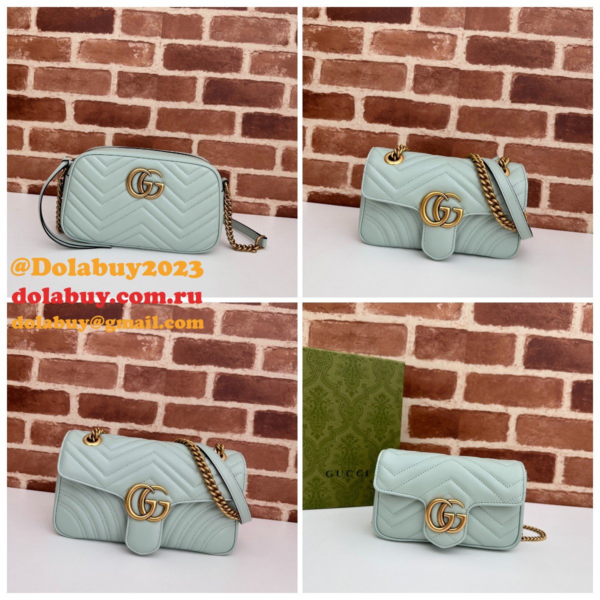 Faux Gucci Matelassé Shoulder GG Marmont Replica Top Bag