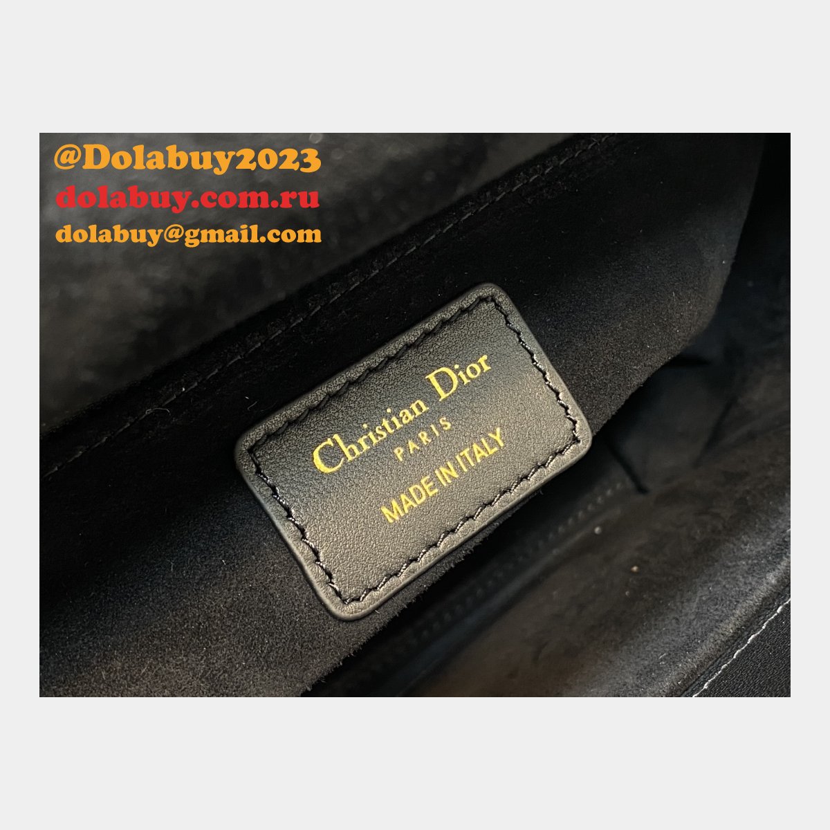 Perfect Quality Replica Lady Dior 24cm Dolabuy Black Handbag