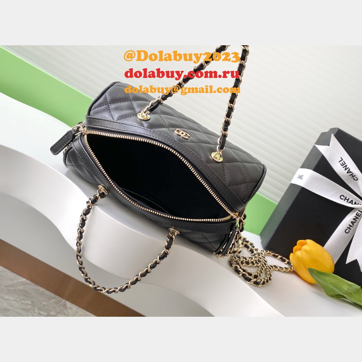 Wholesale AP4474 Black Replica Classic Clutch With Chain Bags