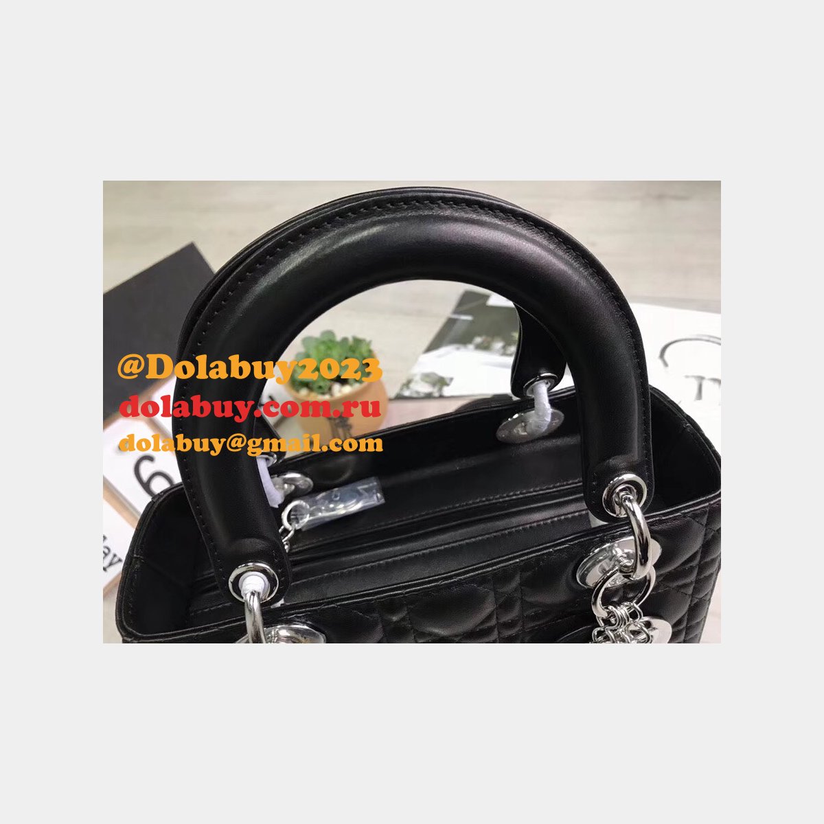 Fashion Christian Dior Lady Dior Top Quality 24CM Fake Bag