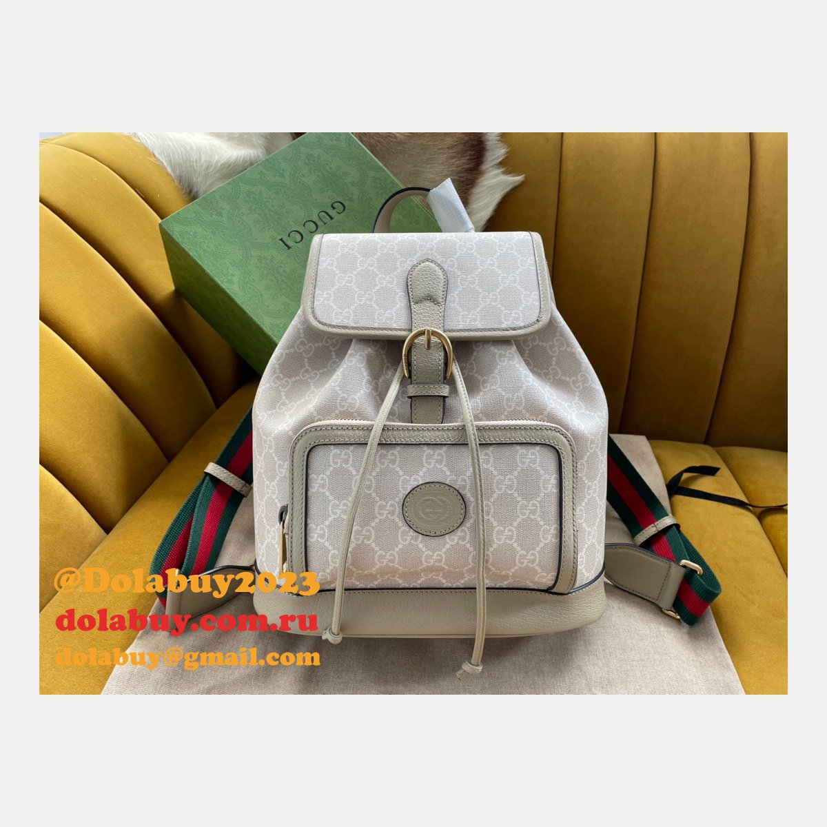 buy high-quality G*u*i fake backpack 674147 interlocking g in gg supreme