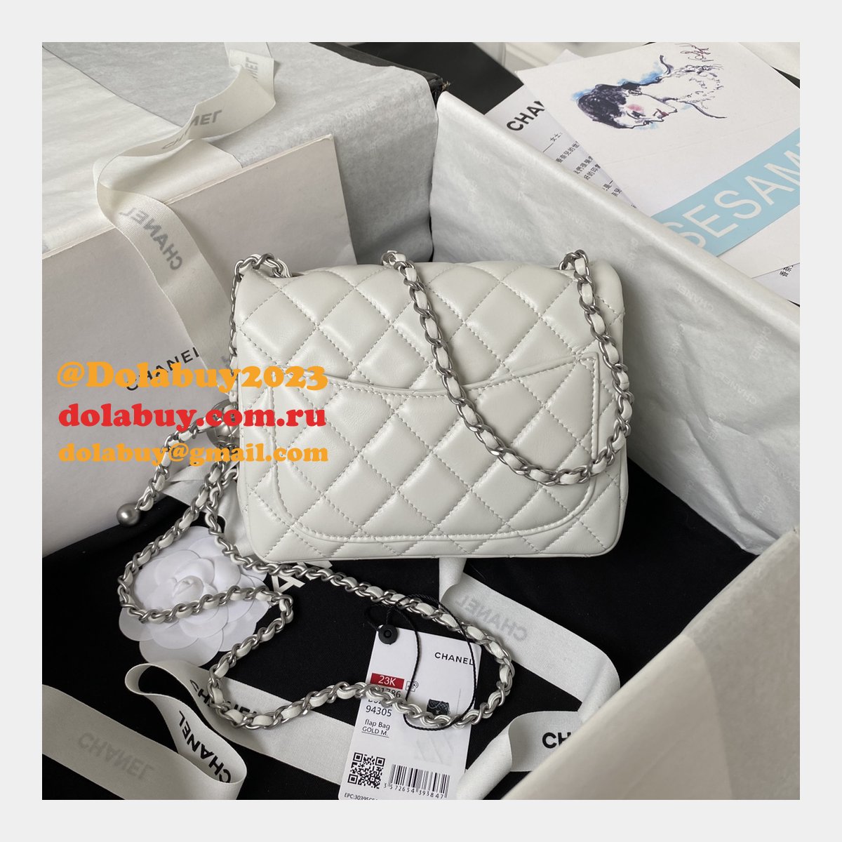 Top Quality CC CF mini classical AS1786 SILVER BALL bag