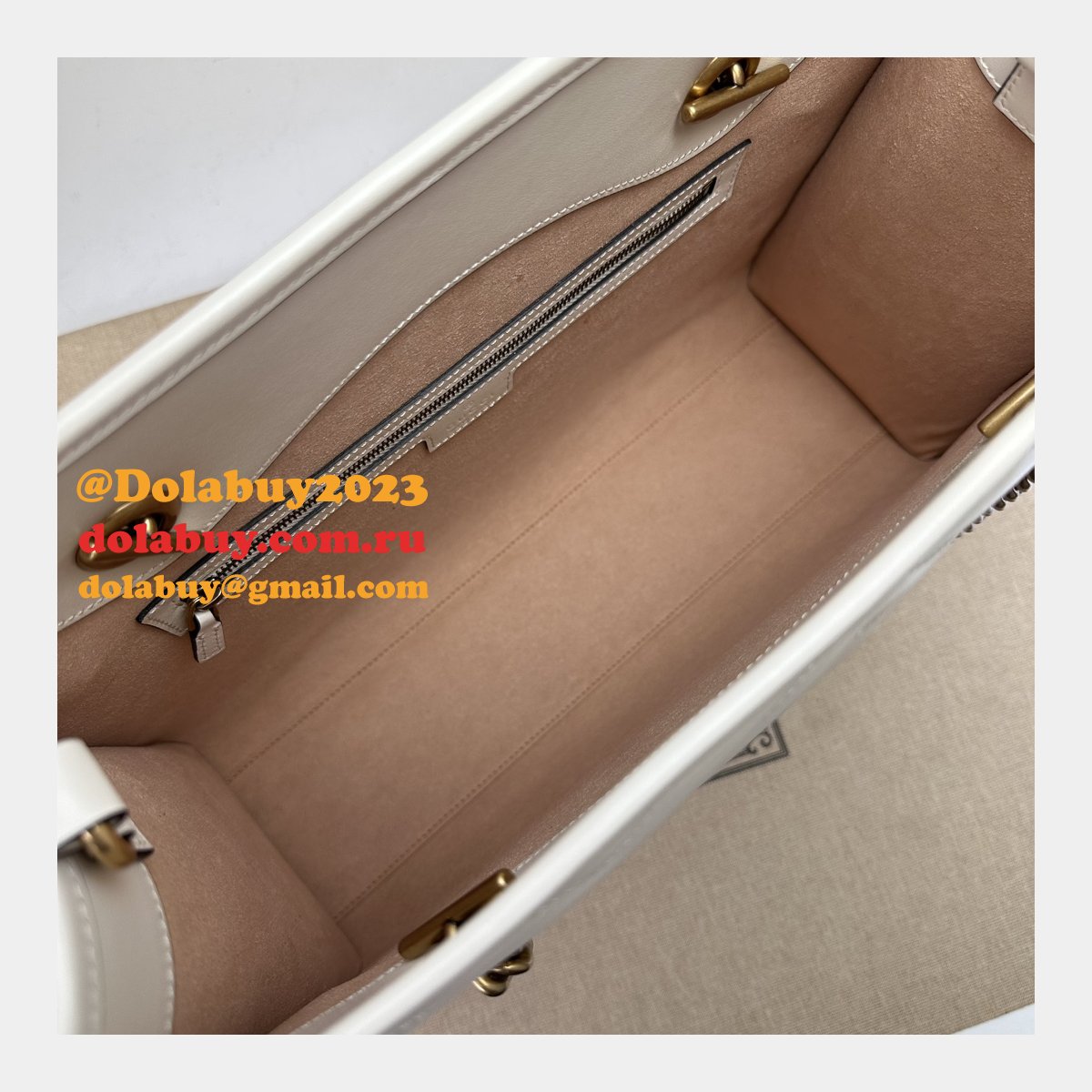 tote gg marmont white/black 779724 G*u*i replica bag